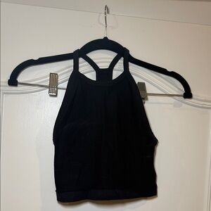 Black Halter Crop Top
